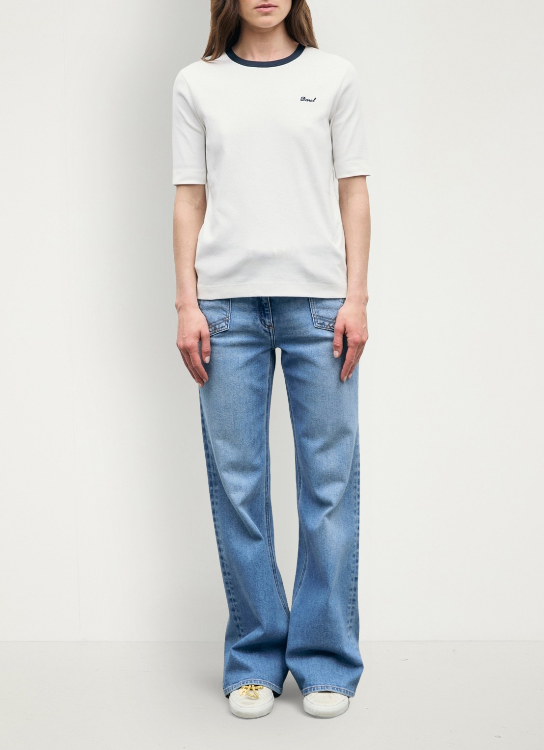Gerard Darel Bess T-shirt met borduring - voorkant 6 wit