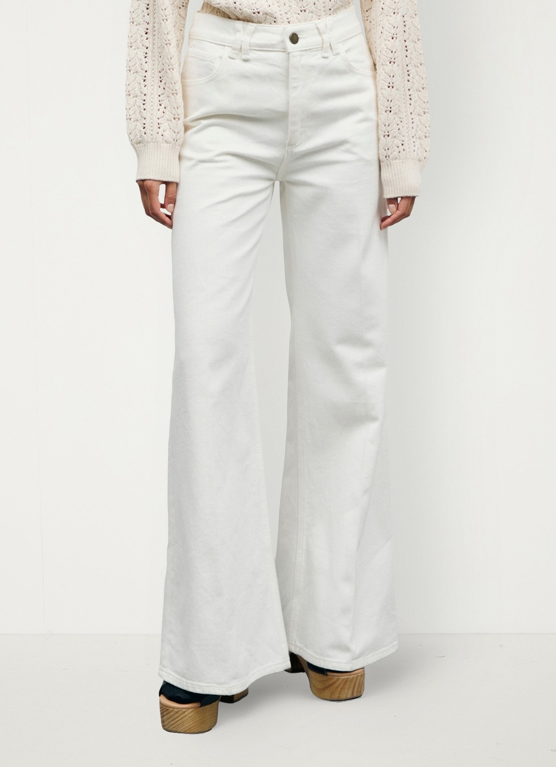 Gerard Darel Bianca high waist flared fit jeans met gekleurde wassing - detail 4 wit
