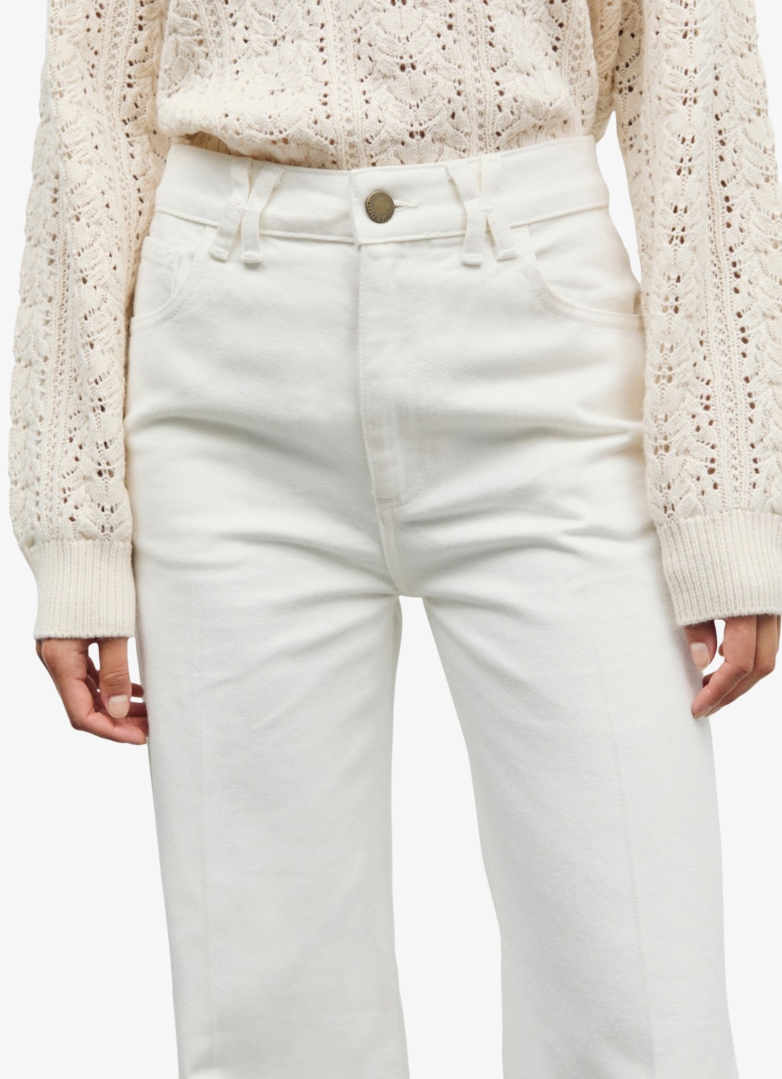 Gerard Darel Bianca high waist flared fit jeans met gekleurde wassing - detail 5 wit