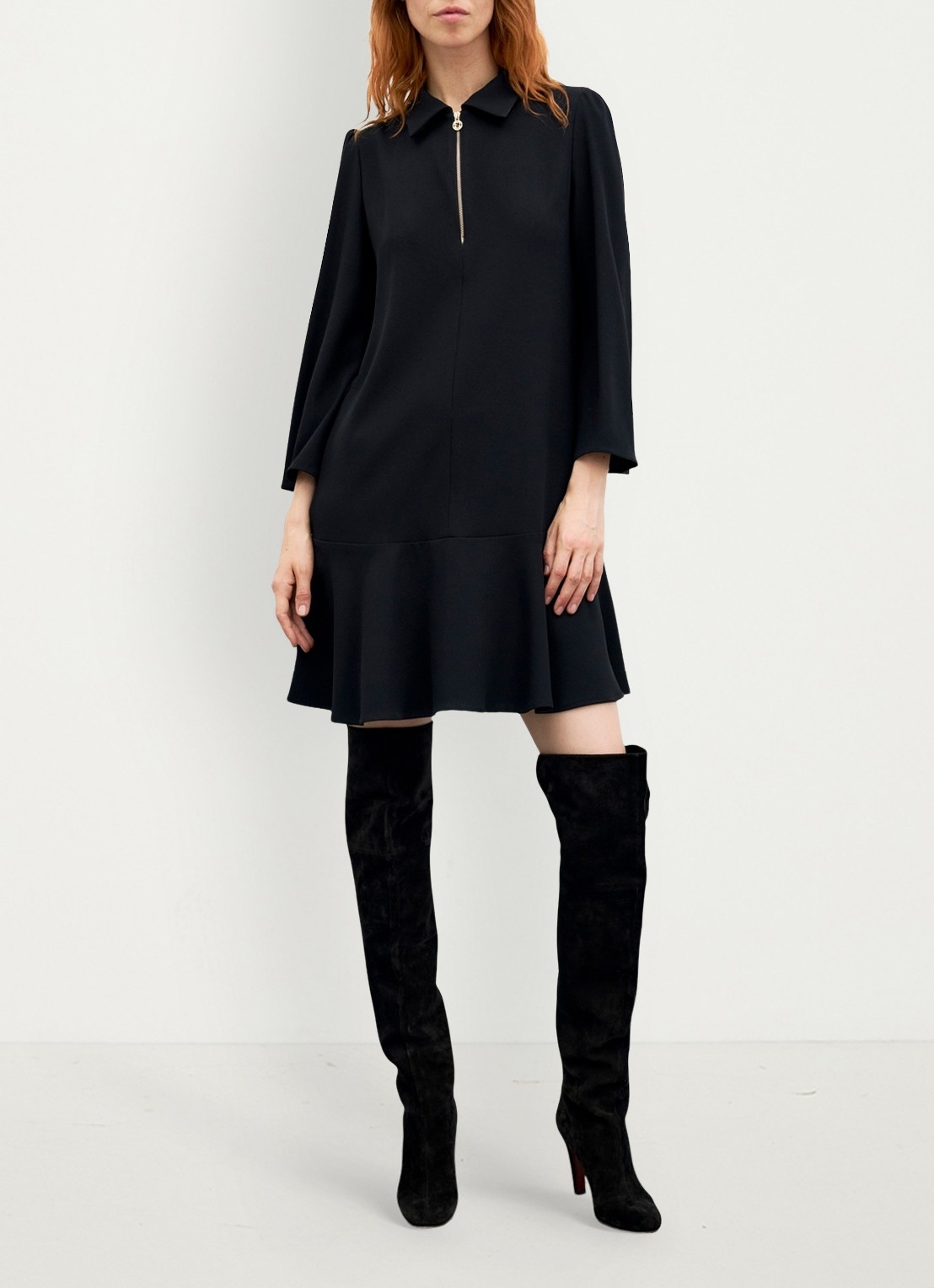 Gerard Darel Carla mini jurk met plooien - detail 2 zwart
