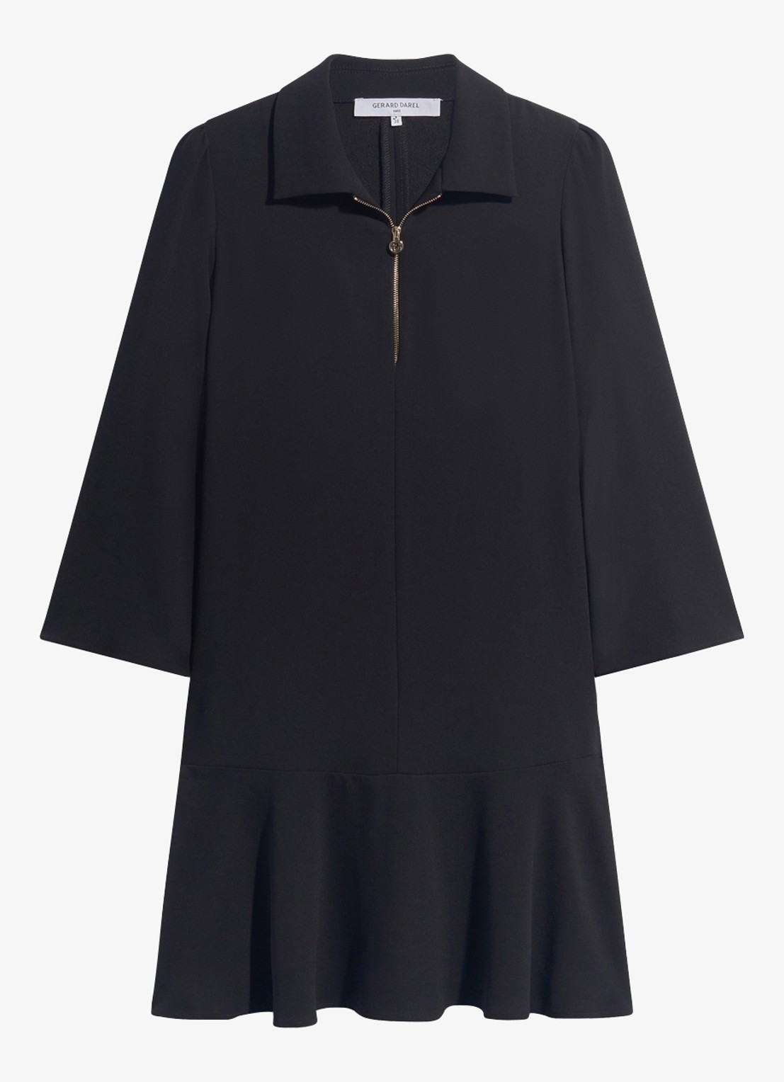 Gerard Darel Carla mini jurk met plooien - voorkant 4 zwart