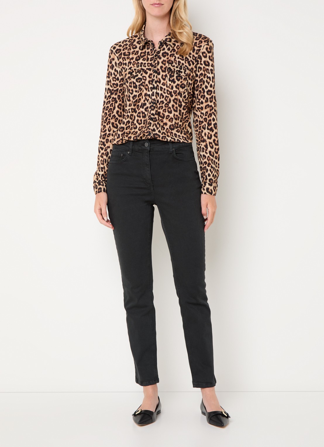 Gerard Darel Carmen high waist slim fit jeans met steekzakken - voorkant 2 zwart