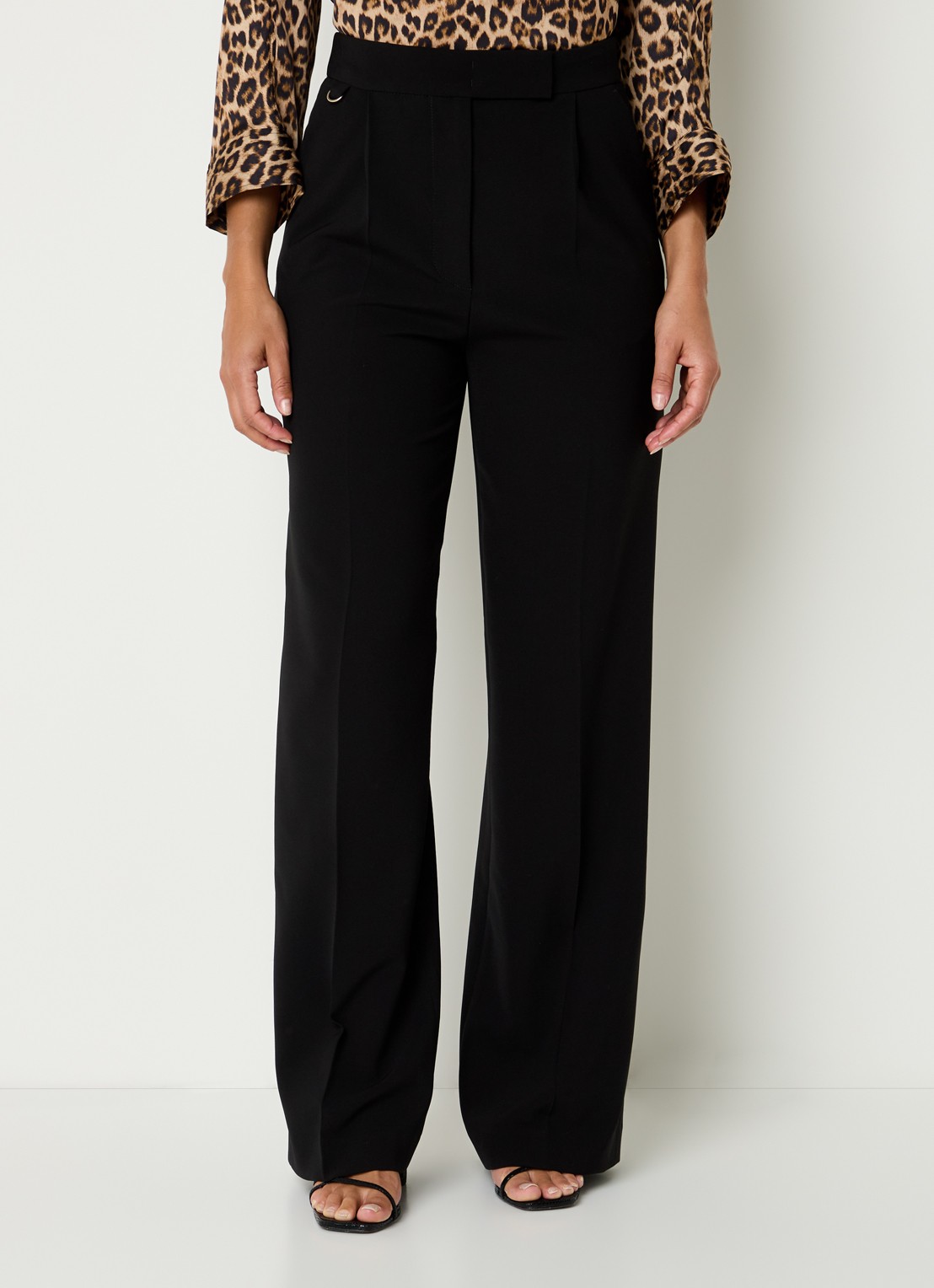 Gerard Darel Caro high waist wide fit pantalon met steekzakken - detail 4 zwart