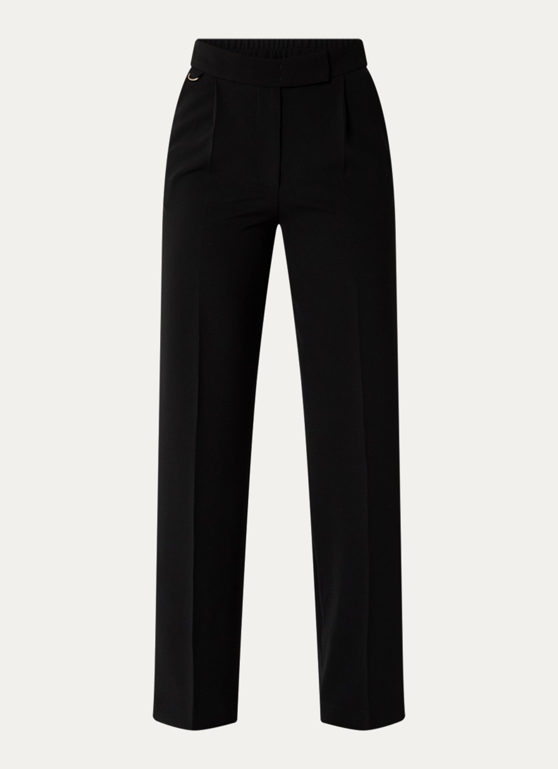 Gerard Darel Caro high waist wide fit pantalon met steekzakken - voorkant 2 zwart