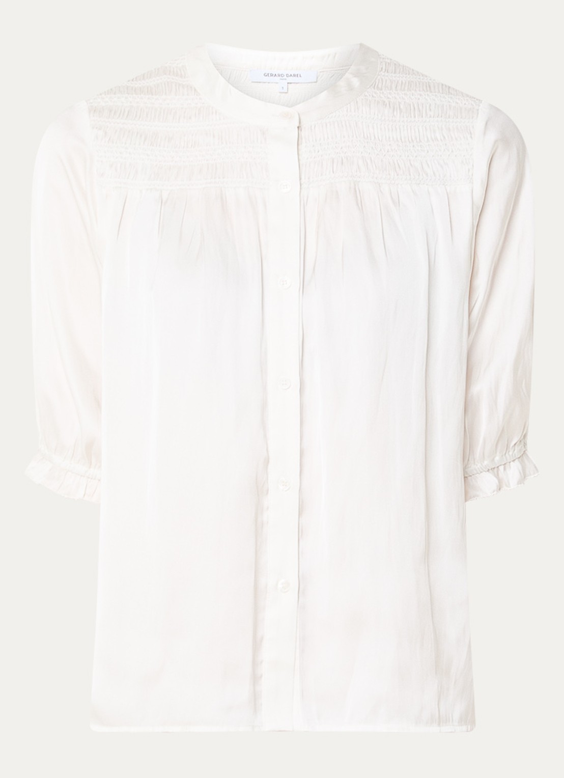 Gerard Darel Catrine blouse van satijn - voorkant creme