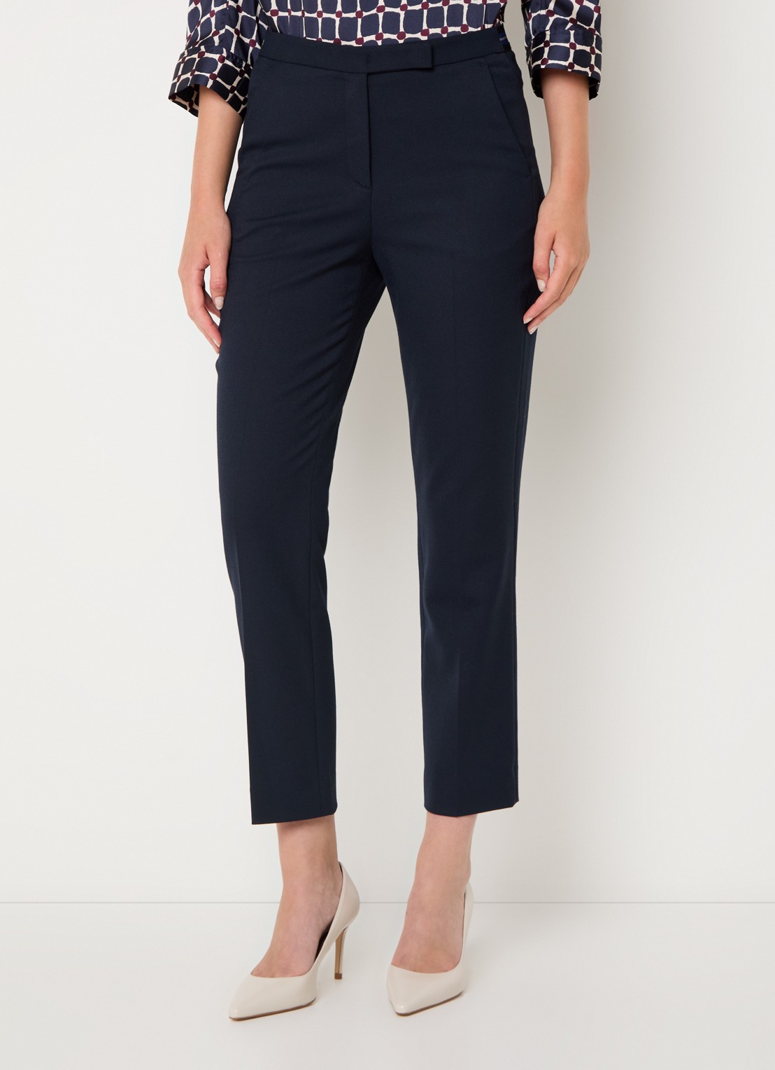 Gerard Darel Celia high waist slim fit cropped pantalon met steekzakken - detail 2 donkerblauw