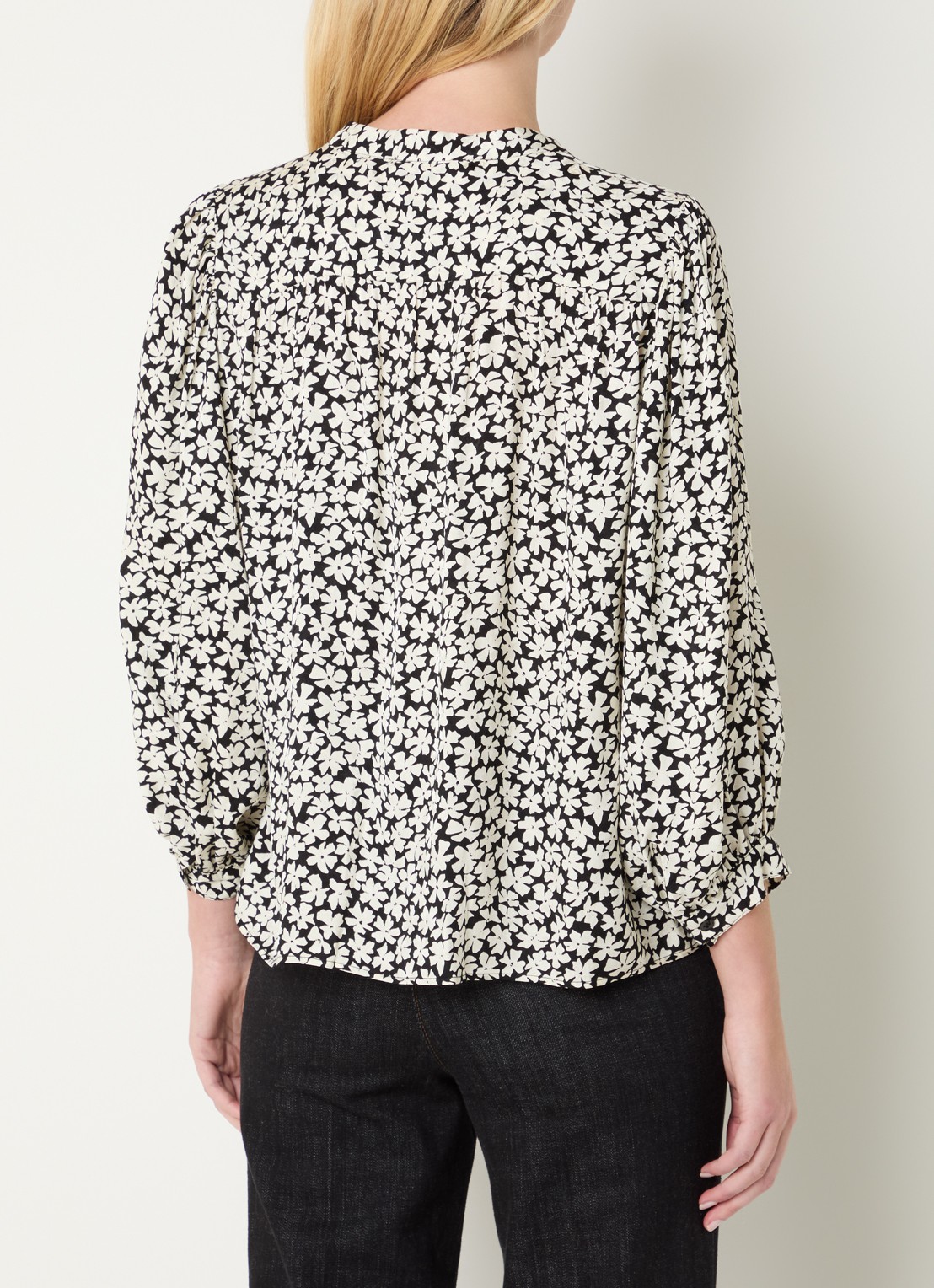 Gerard Darel Ceonie blouse met bloemenprint - achterkant 3 zwart