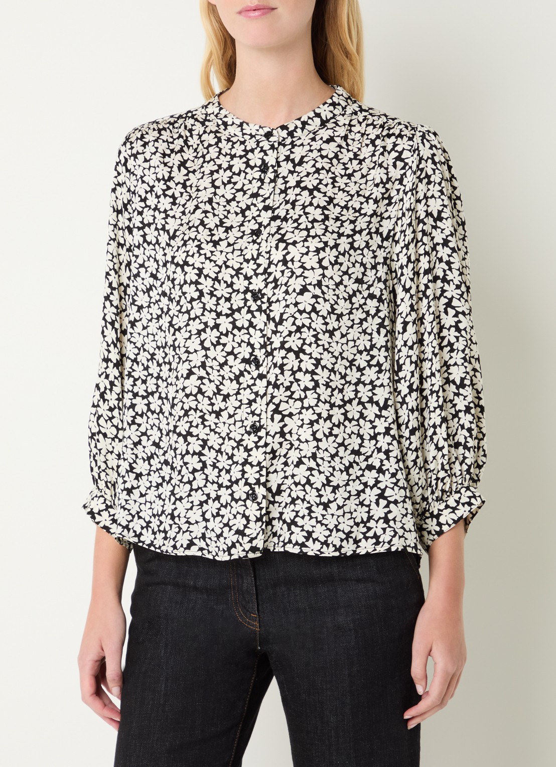 Gerard Darel Ceonie blouse met bloemenprint - detail 4 zwart