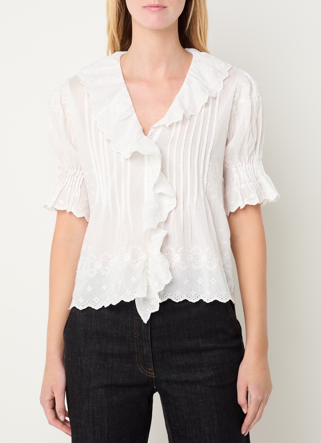 Gerard Darel Ceylia tuniek met broderie - detail 4 wit