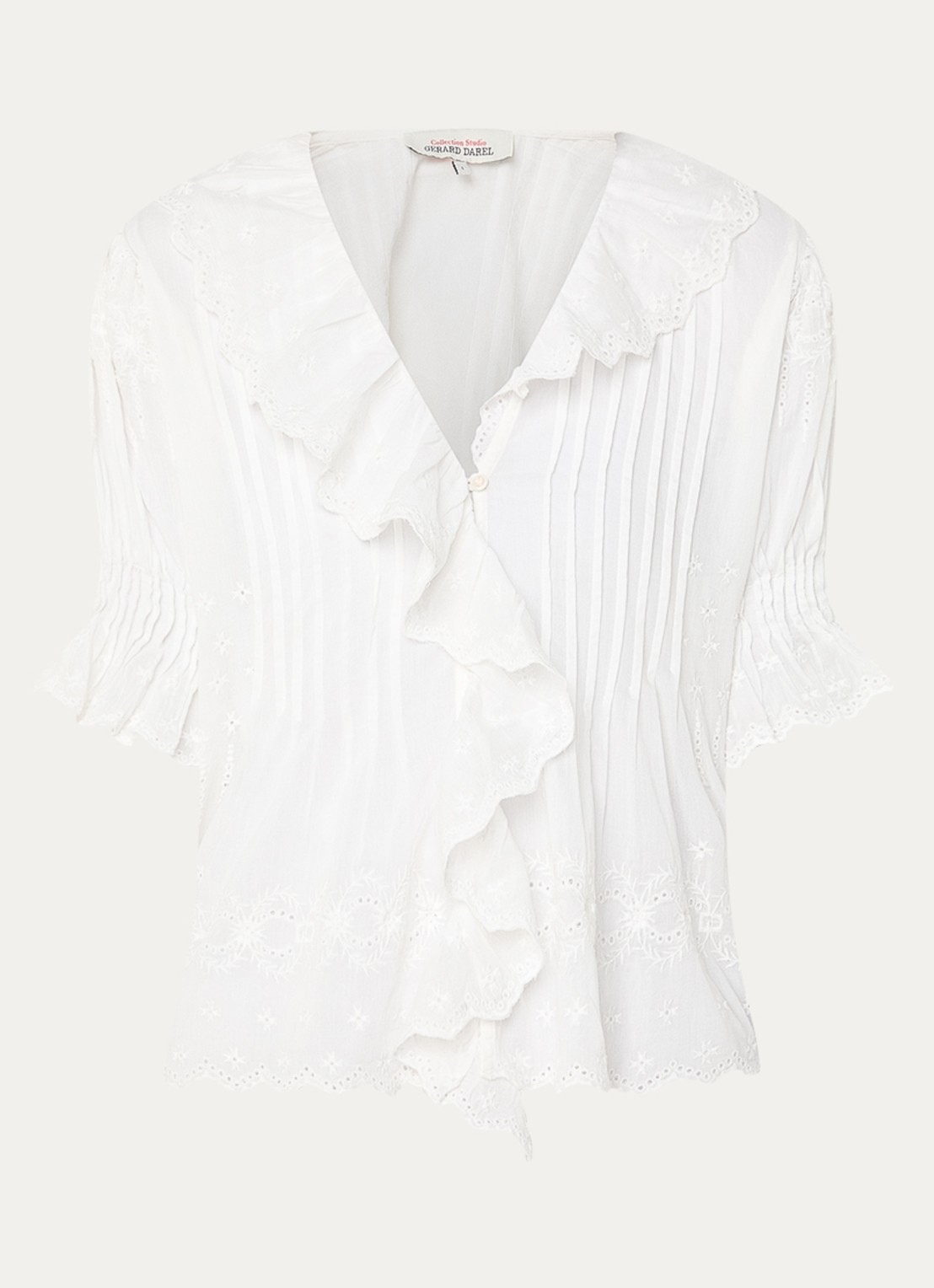 Gerard Darel Ceylia tuniek met broderie - voorkant wit