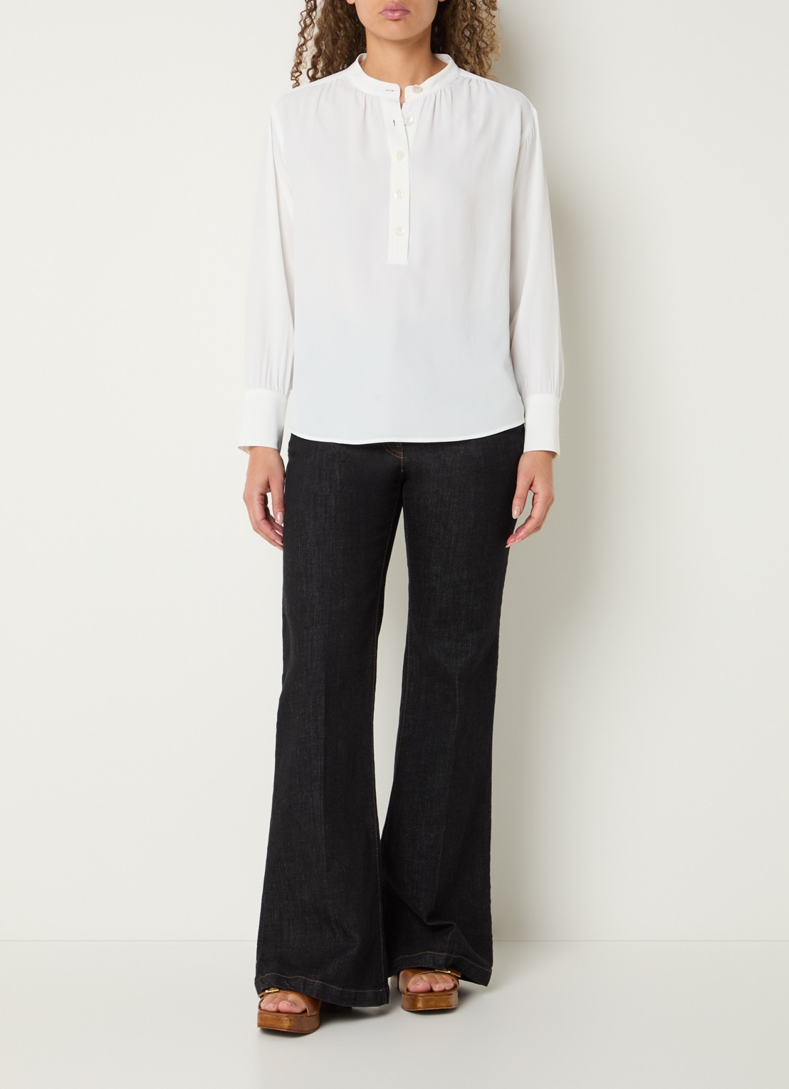 Gerard Darel Cezanne tuniek in zijdeblend - voorkant 2 wit