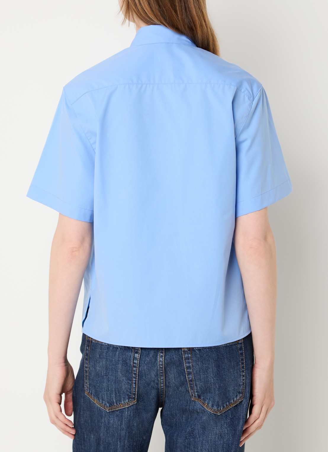 Gerard Darel Chayna blouse met borstzak - achterkant blauwgrijs
