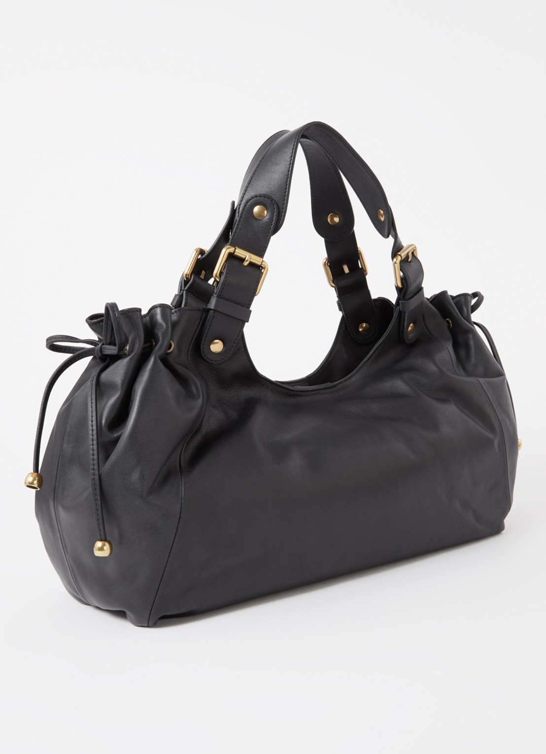 Gerard Darel Chiara handtas van leer met logo - achterkant zwart