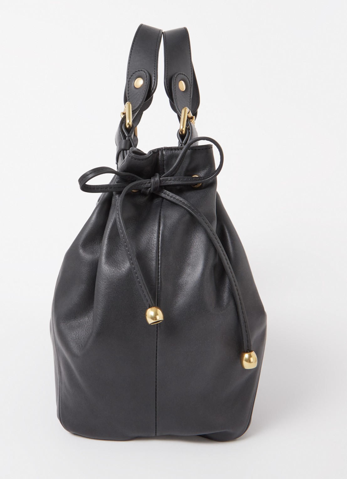 Gerard Darel Chiara handtas van leer met logo - detail 3 zwart