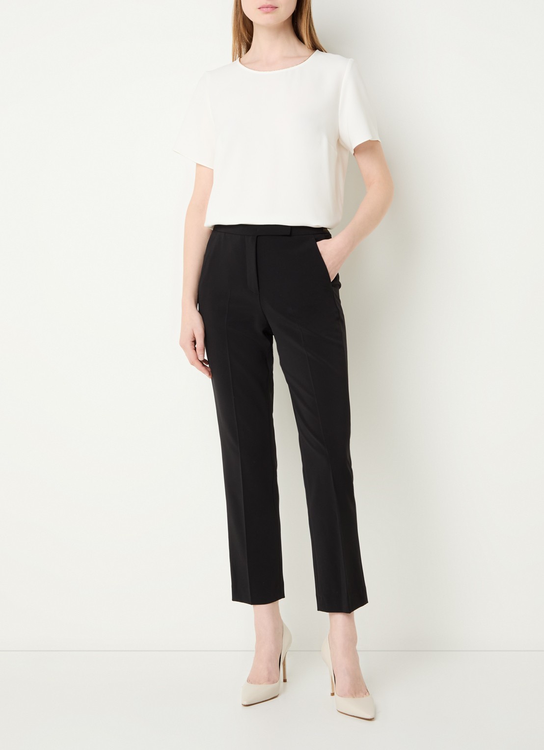 Gerard Darel Ciara top met ronde hals - voorkant 2 creme