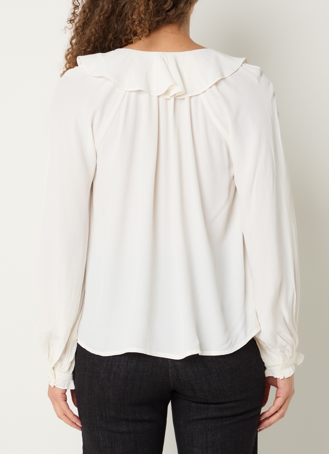 Gerard Darel Cisana blouse met volant - achterkant creme