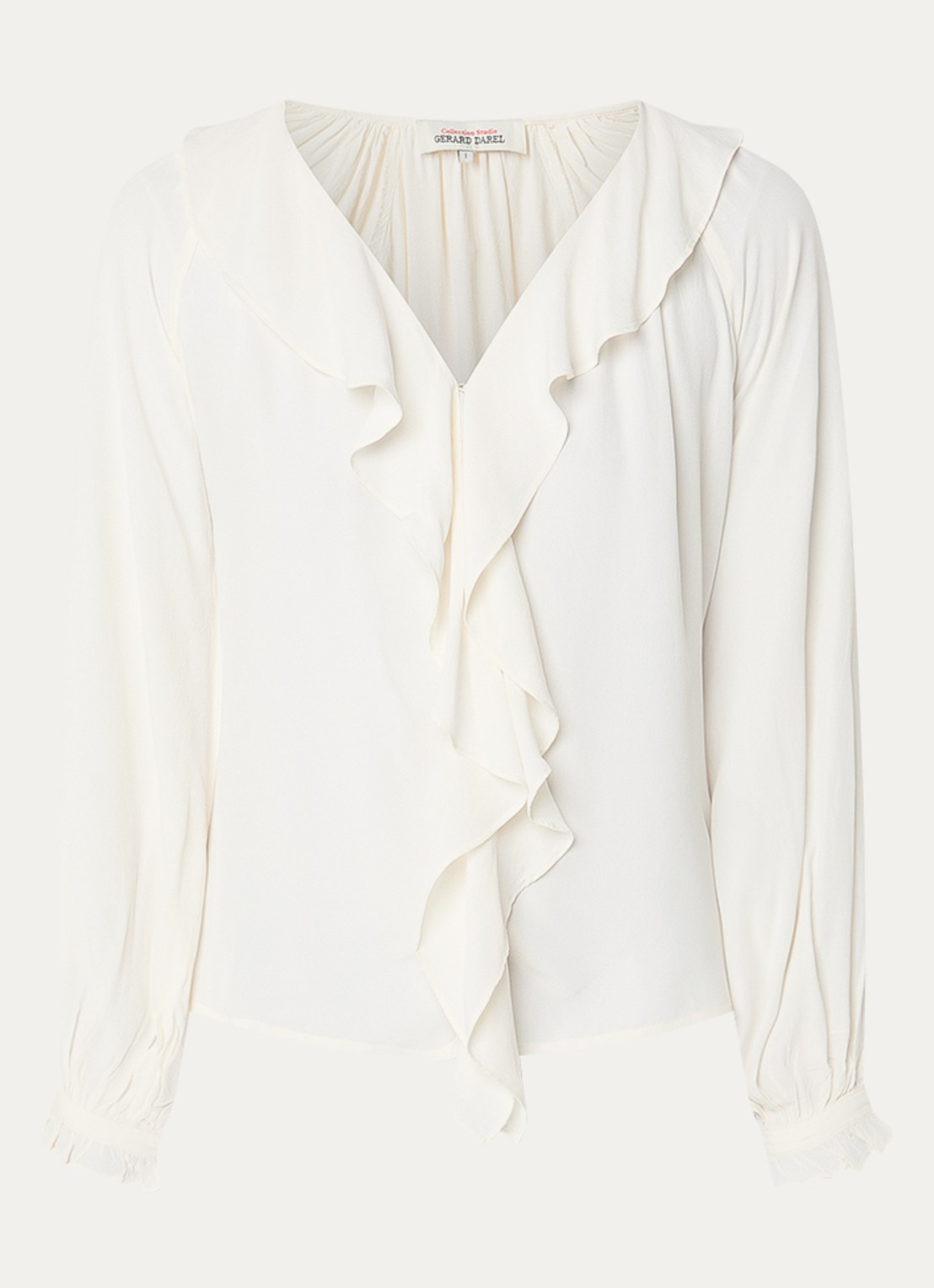 Gerard Darel Cisana blouse met volant - voorkant 2 creme