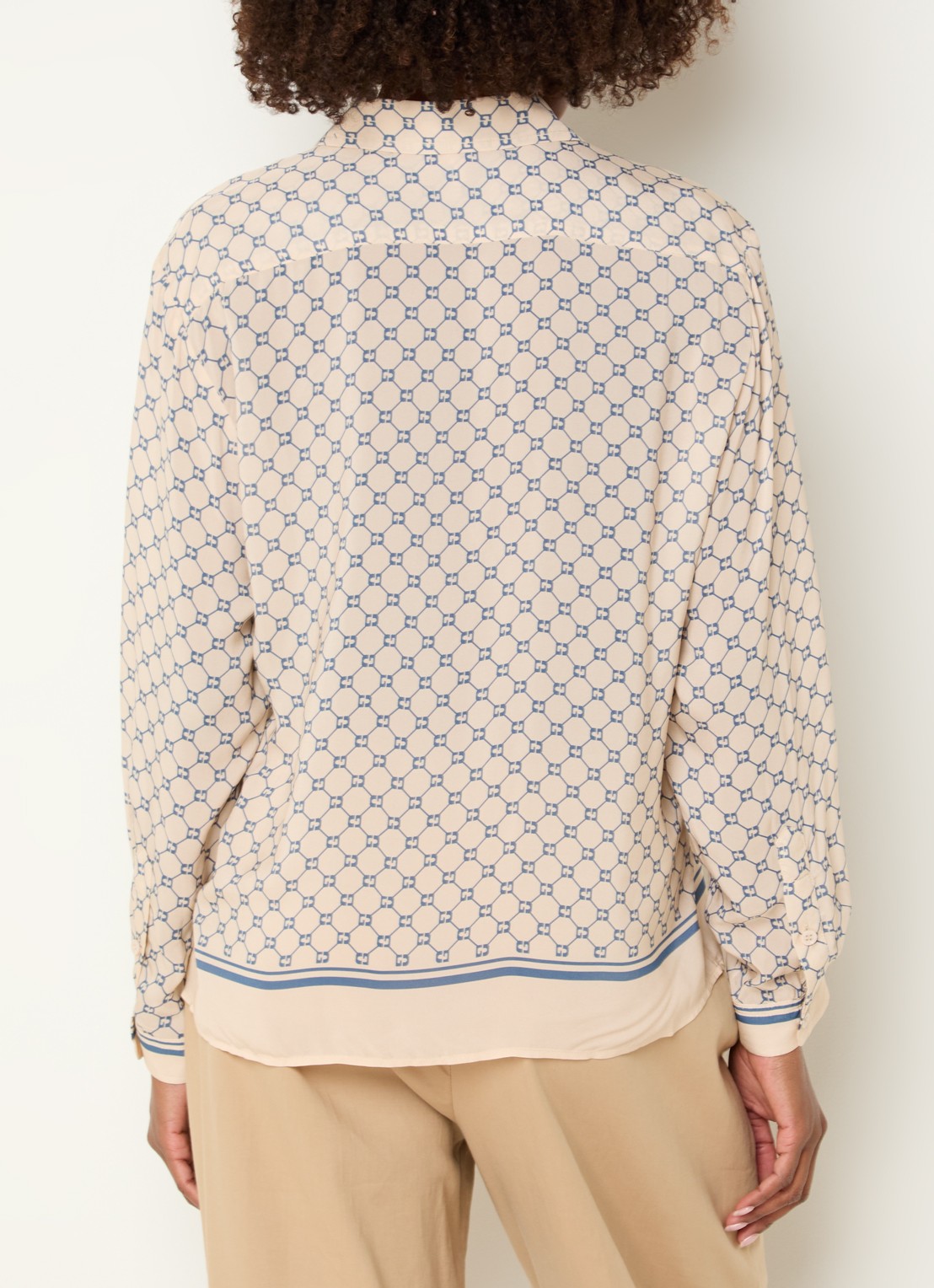 Gerard Darel Clariane blouse met logoprint - achterkant 4 beige