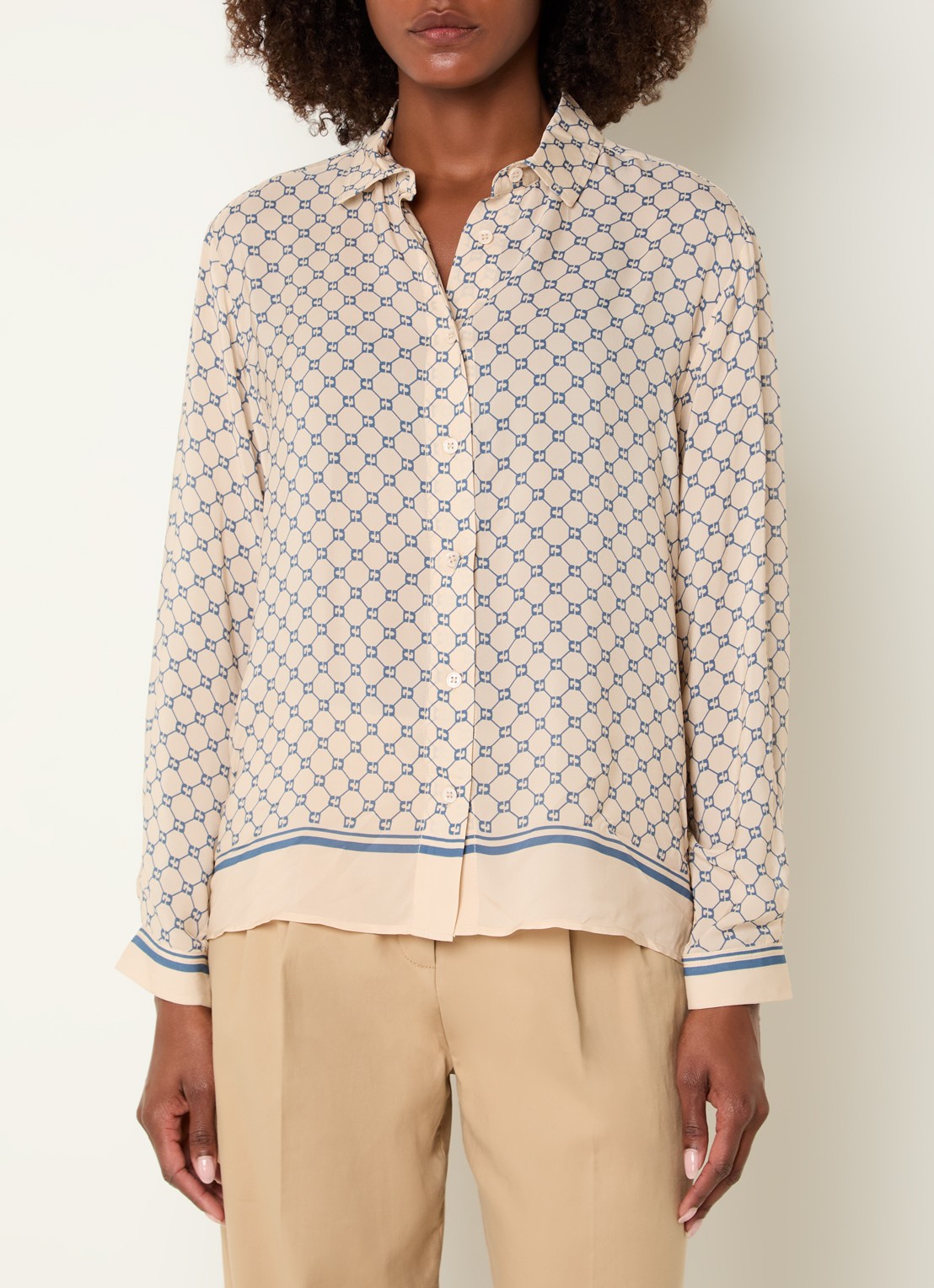 Gerard Darel Clariane blouse met logoprint - detail 3 beige