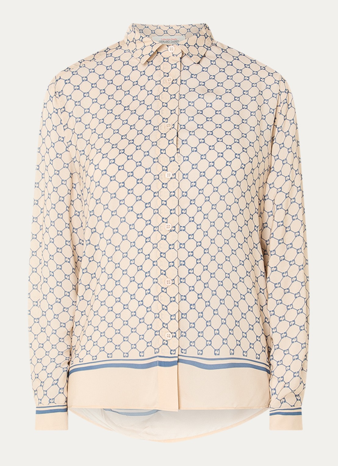 Gerard Darel Clariane blouse met logoprint - voorkant beige