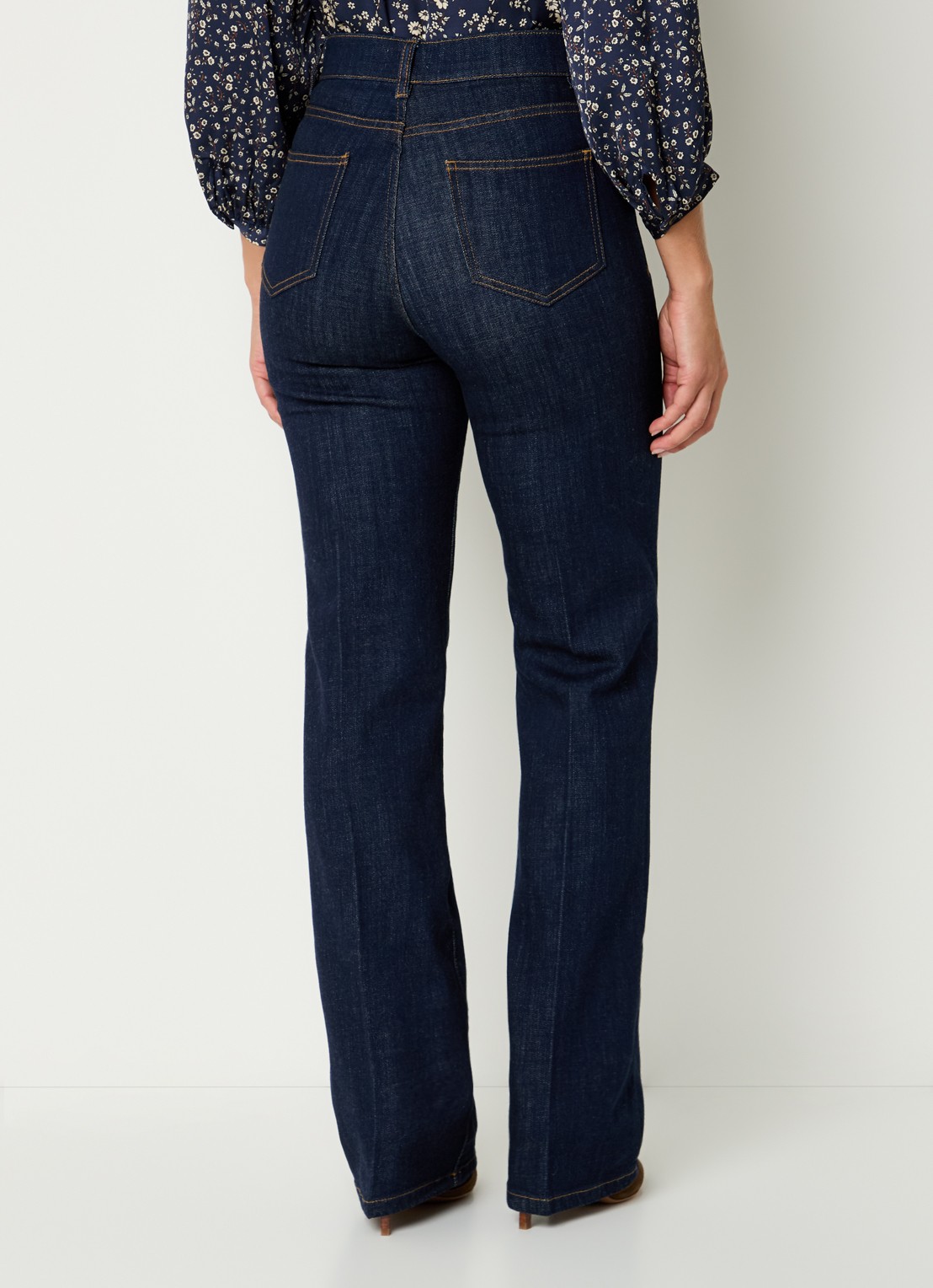 Gerard Darel Clema high waist straight fit jeans met stretch - achterkant 4 donkerblauw