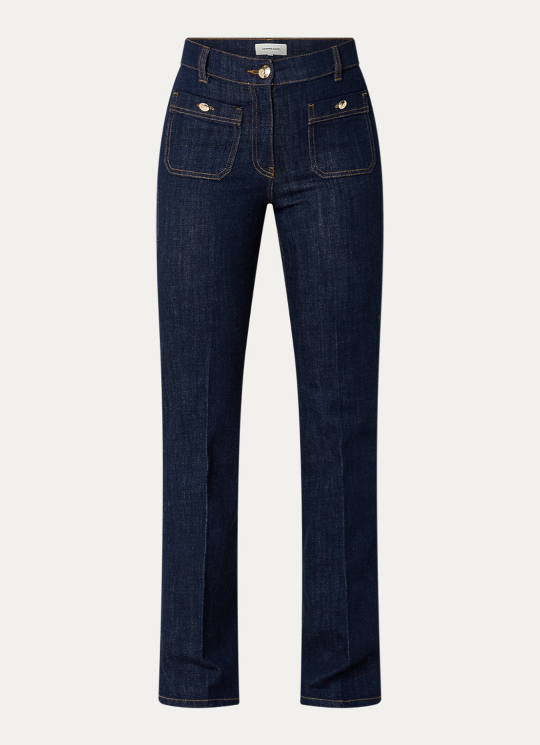 Gerard Darel Clema high waist straight fit jeans met stretch - voorkant 2 donkerblauw