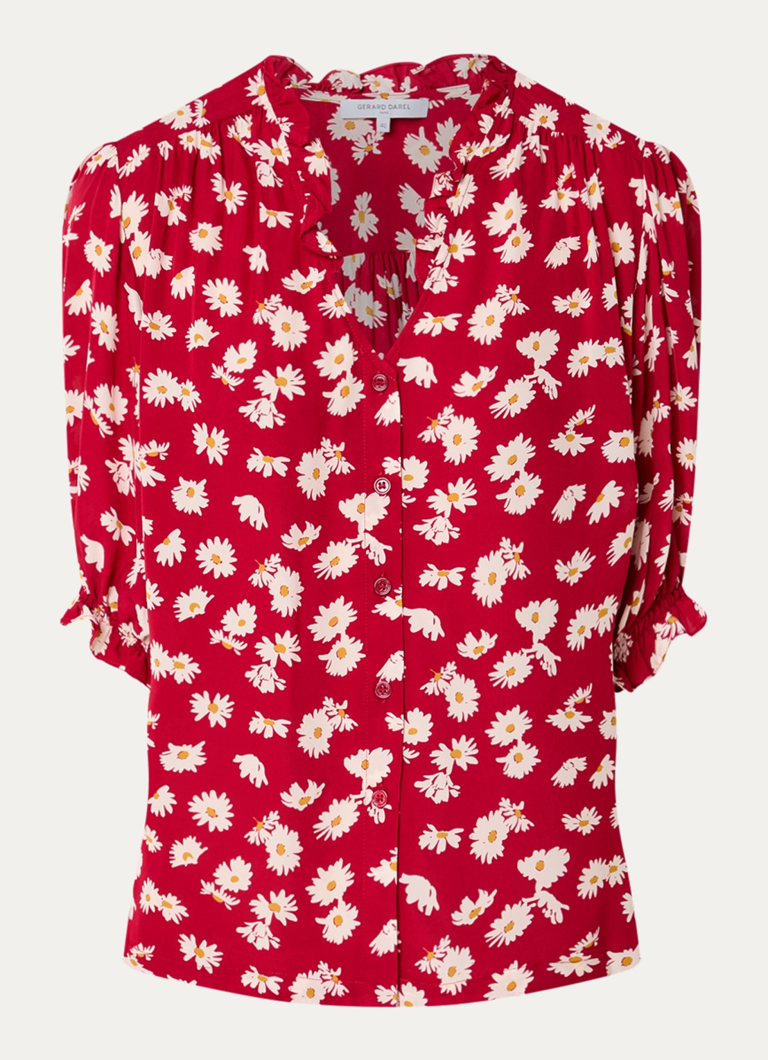 Gerard Darel Clyah blouse met bloemenprint - voorkant 3 rood