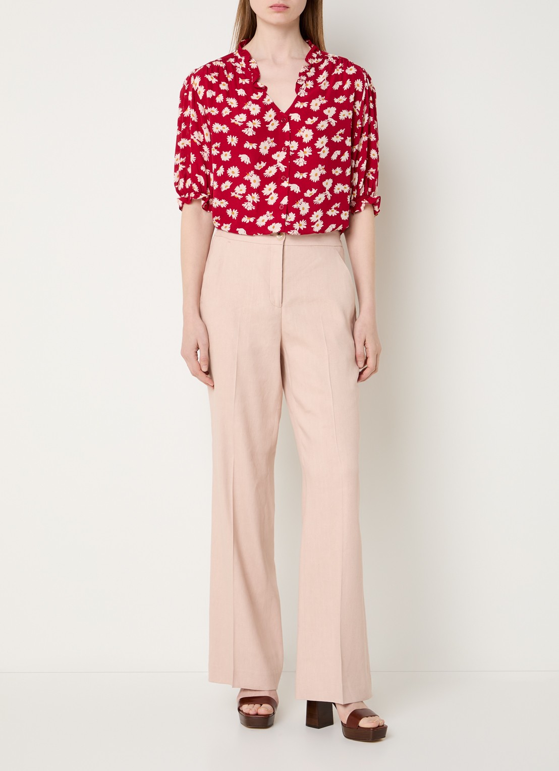 Gerard Darel Clyah blouse met bloemenprint - voorkant 4 rood
