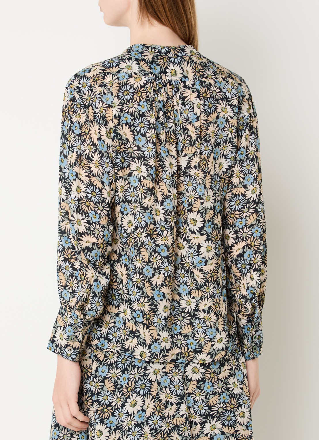 Gerard Darel Clymene blouse met bloemenprint - achterkant zwart