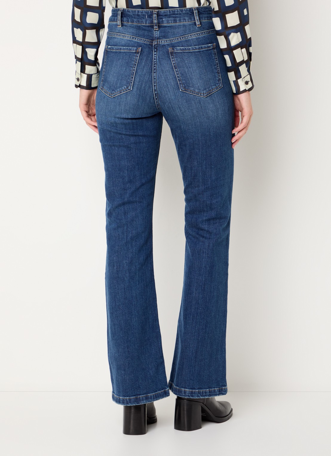 Gerard Darel Corine high waist flared jeans met donkere wassing - achterkant 5 indigo
