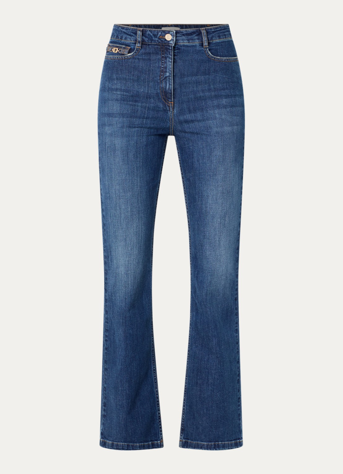 Gerard Darel Corine high waist flared jeans met donkere wassing - voorkant 3 indigo