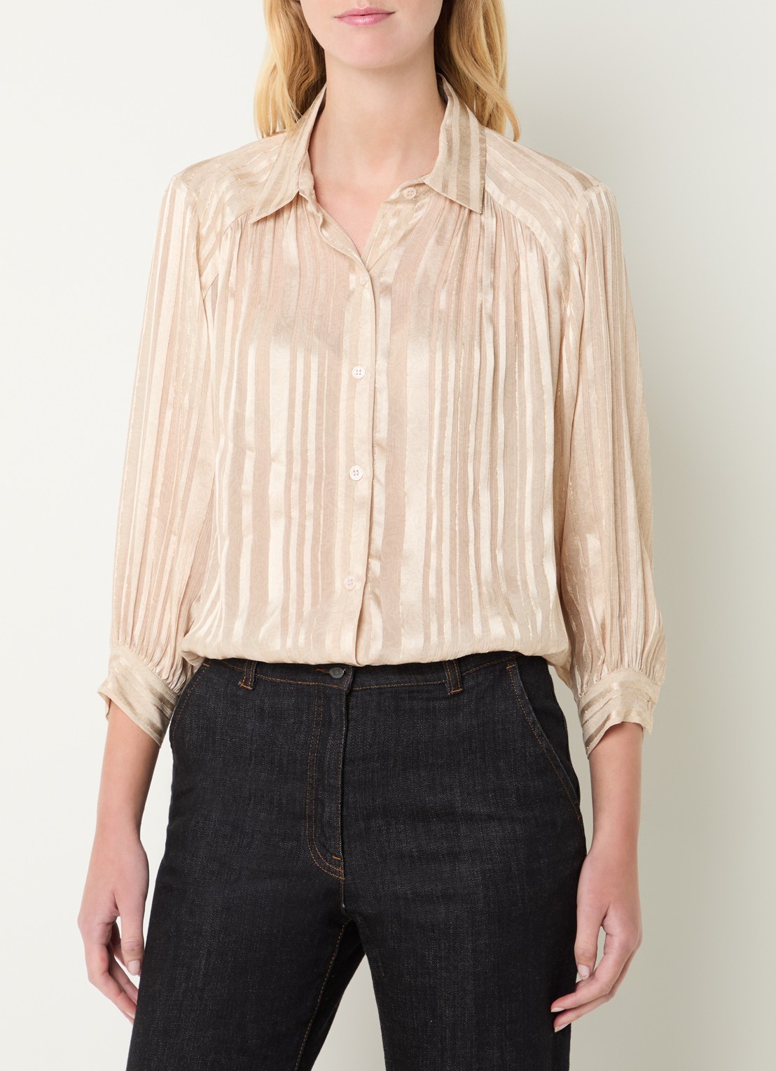 Gerard Darel Crina blouse met lurex - detail 3 khaki