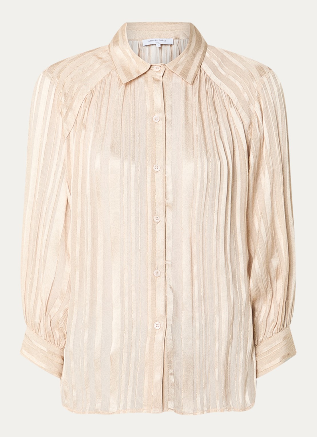 Gerard Darel Crina blouse met lurex - voorkant khaki