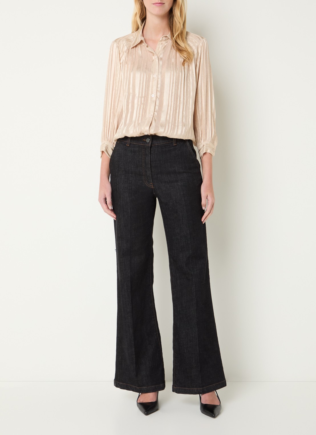 Gerard Darel Crina blouse met lurex - voorkant 2 khaki