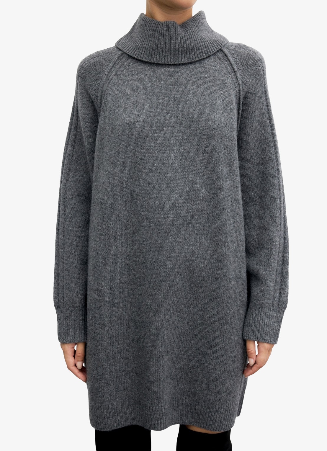 Gerard Darel Cris fijngebreide mini jurk in kasjmierblend - detail grijs