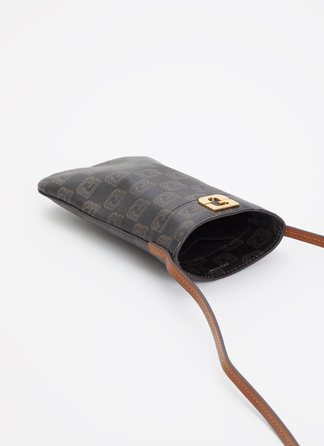 Gerard Darel Crossbody telefoonhoes van leer - voorkant 2 donkerbruin