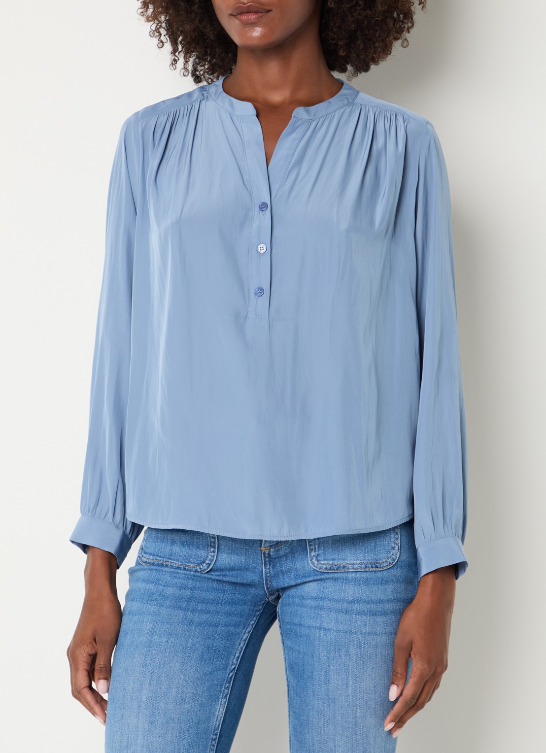 Gerard Darel Cyndie tuniek met ballonmouw - detail 4 blauw