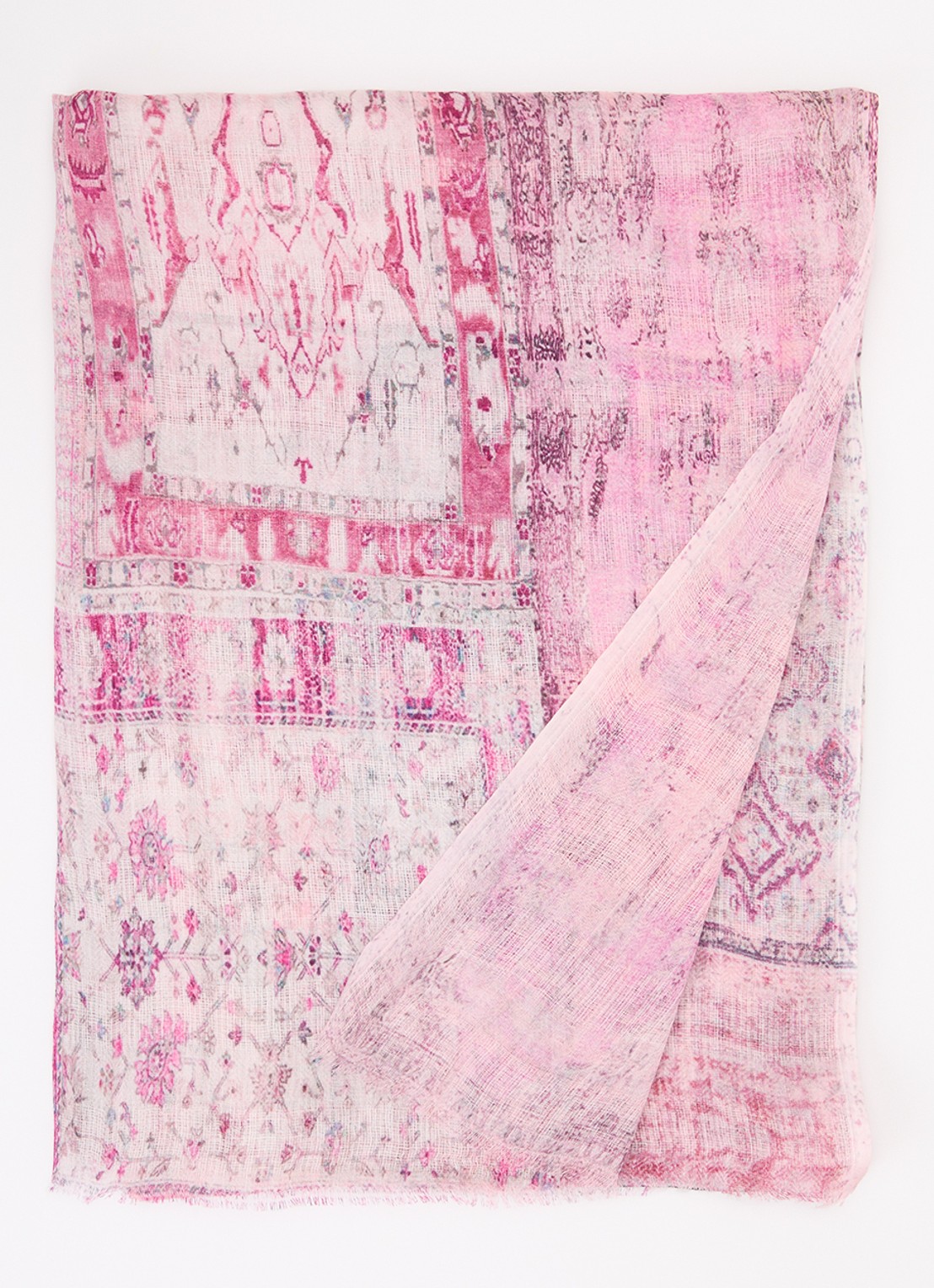 Gerard Darel Daisy sjaal met print 180 x 70 cm - voorkant roze