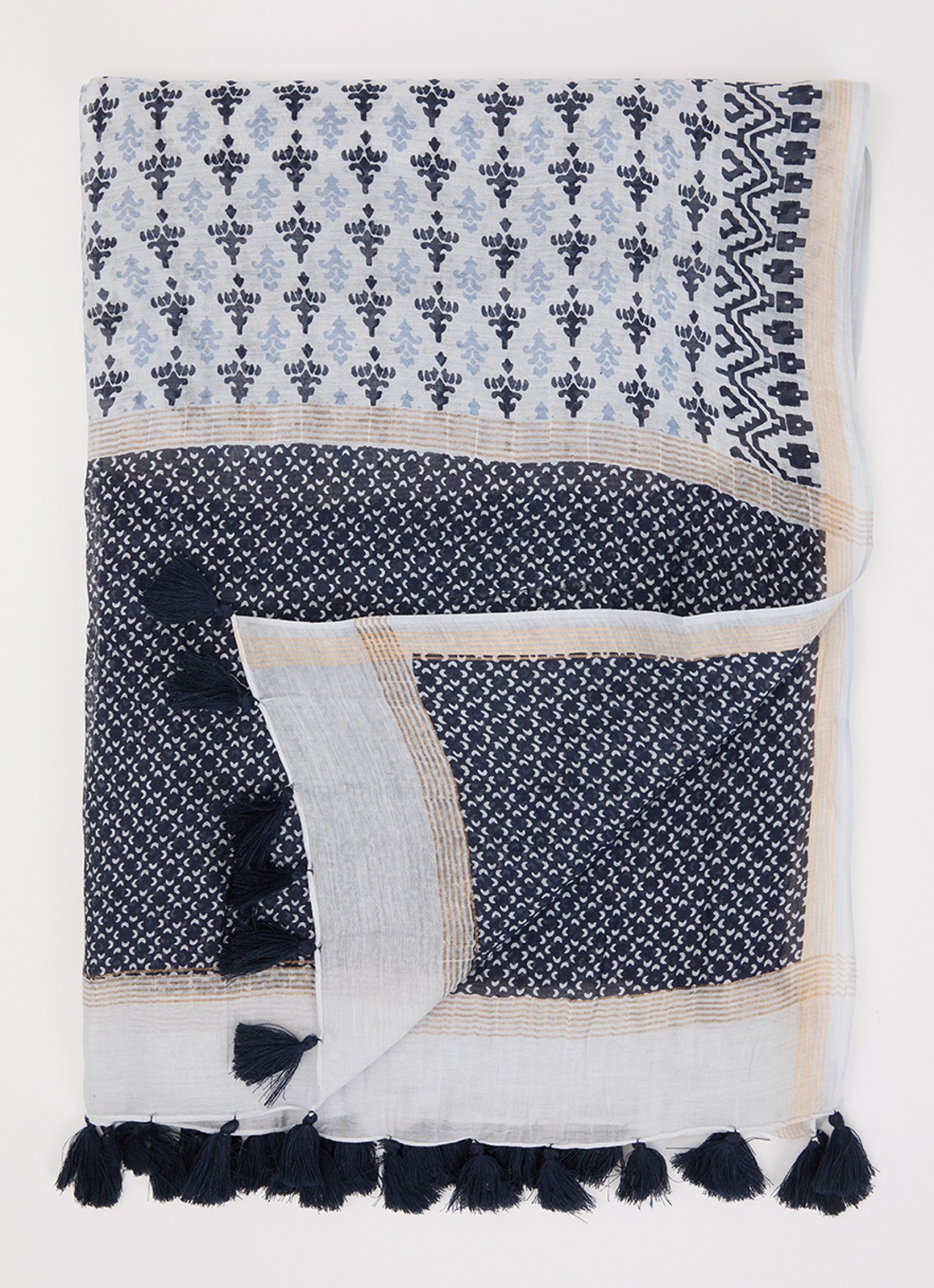 Gerard Darel Dalma sjaal in zijdeblend 70 x 180 cm  - voorkant 3 blauw
