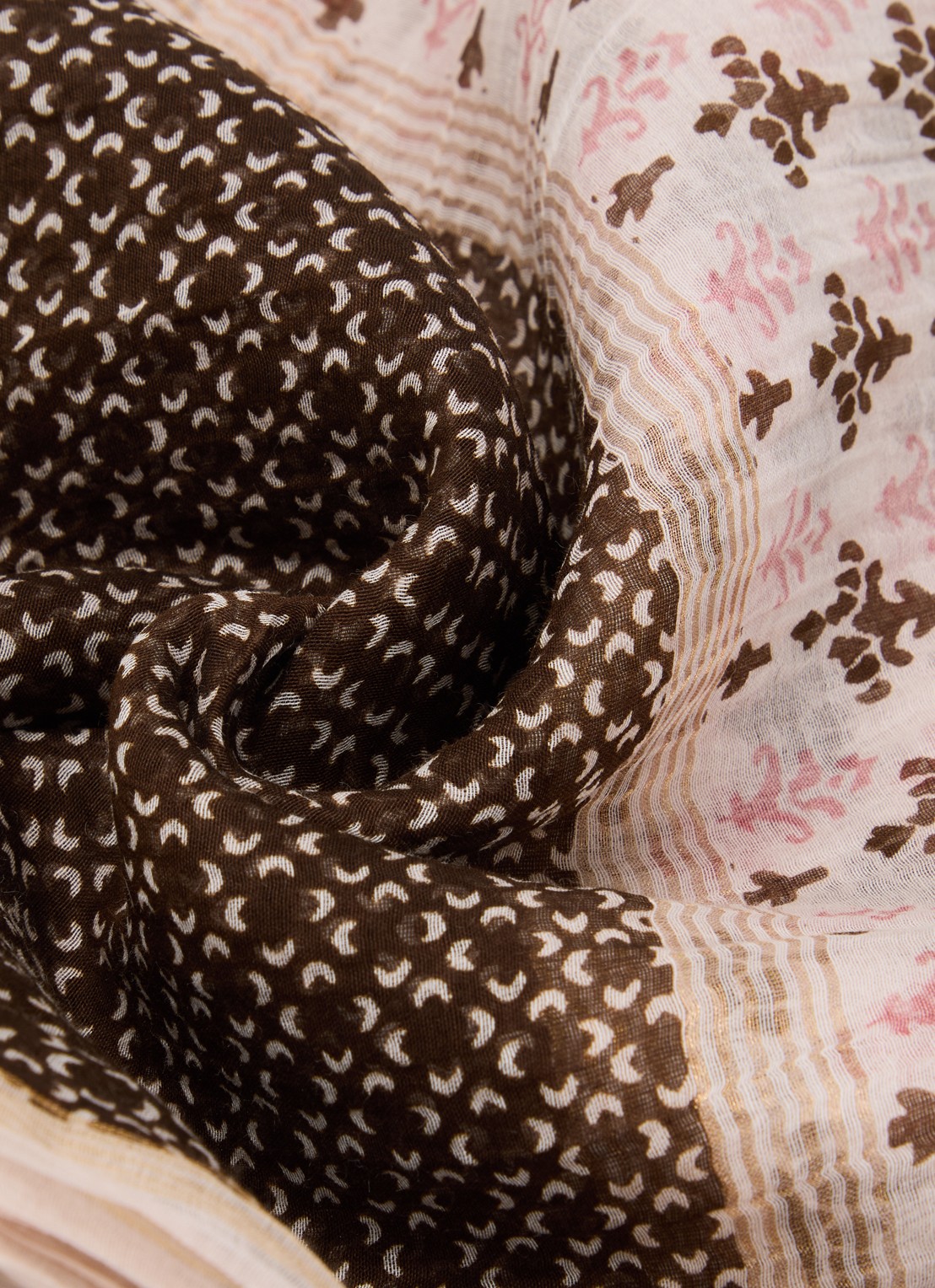 Gerard Darel Dalma sjaal in zijdeblend 70 x 180 cm  - detail 3 bruin