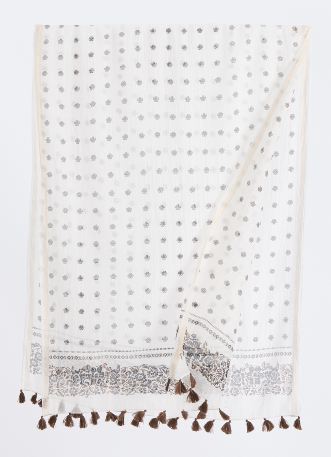 Gerard Darel Daphne sjaal in zijdeblend 70 x 180 cm  - detail beige