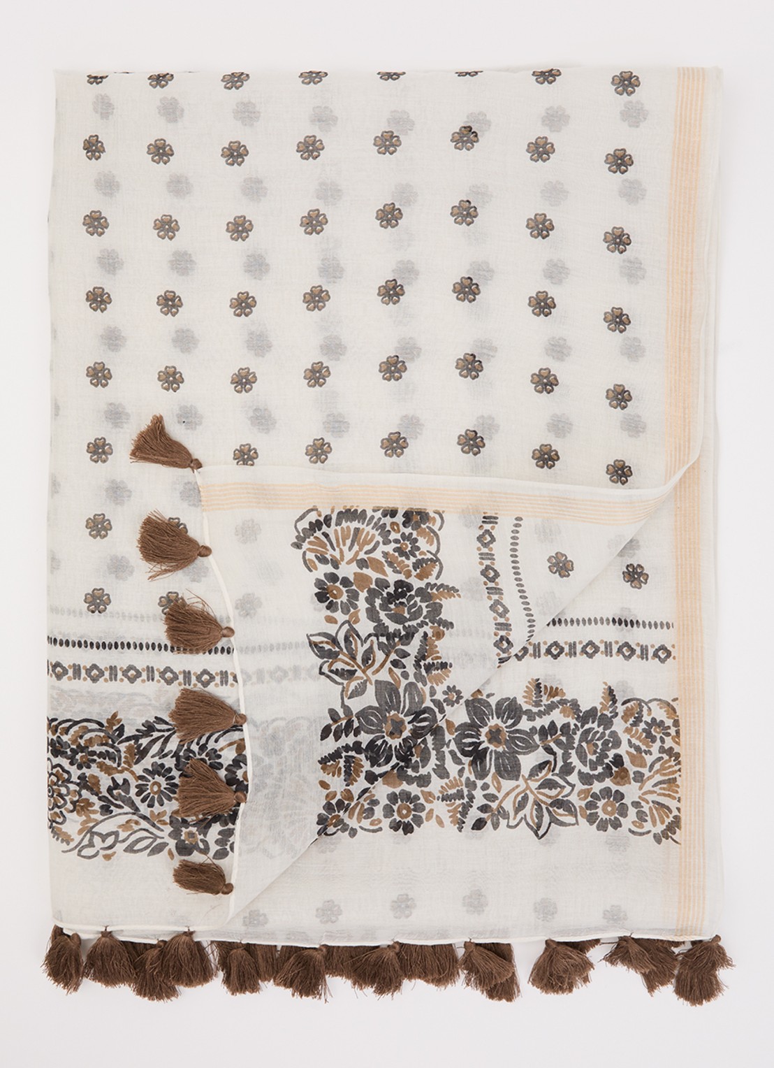 Gerard Darel Daphne sjaal in zijdeblend 70 x 180 cm  - voorkant 3 beige