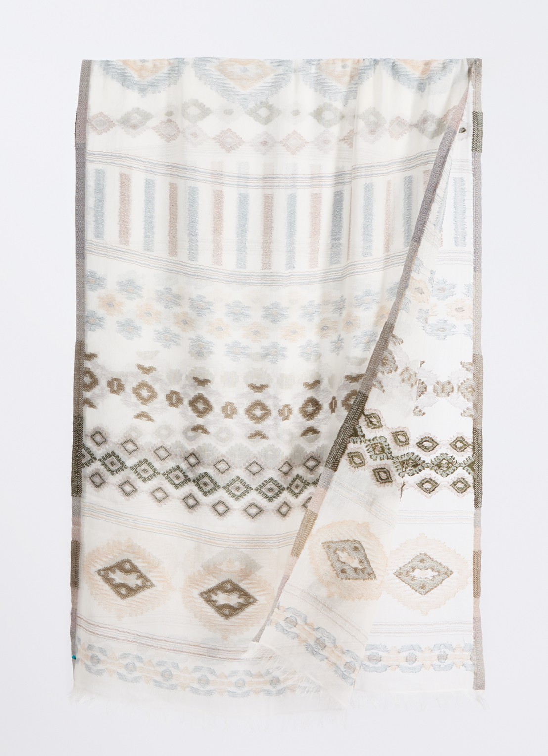 Gerard Darel Delia sjaal met print 180 x 70 cm - detail ivoor