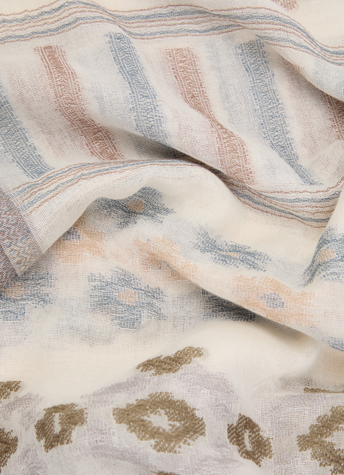 Gerard Darel Delia sjaal met print 180 x 70 cm - detail 2 ivoor