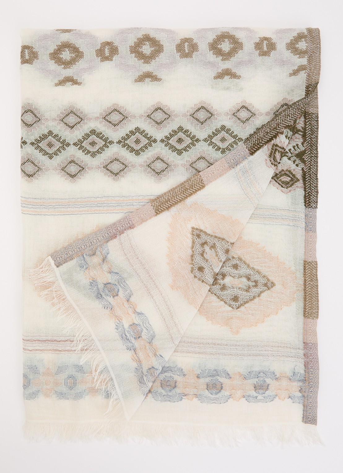 Gerard Darel Delia sjaal met print 180 x 70 cm - voorkant 3 ivoor