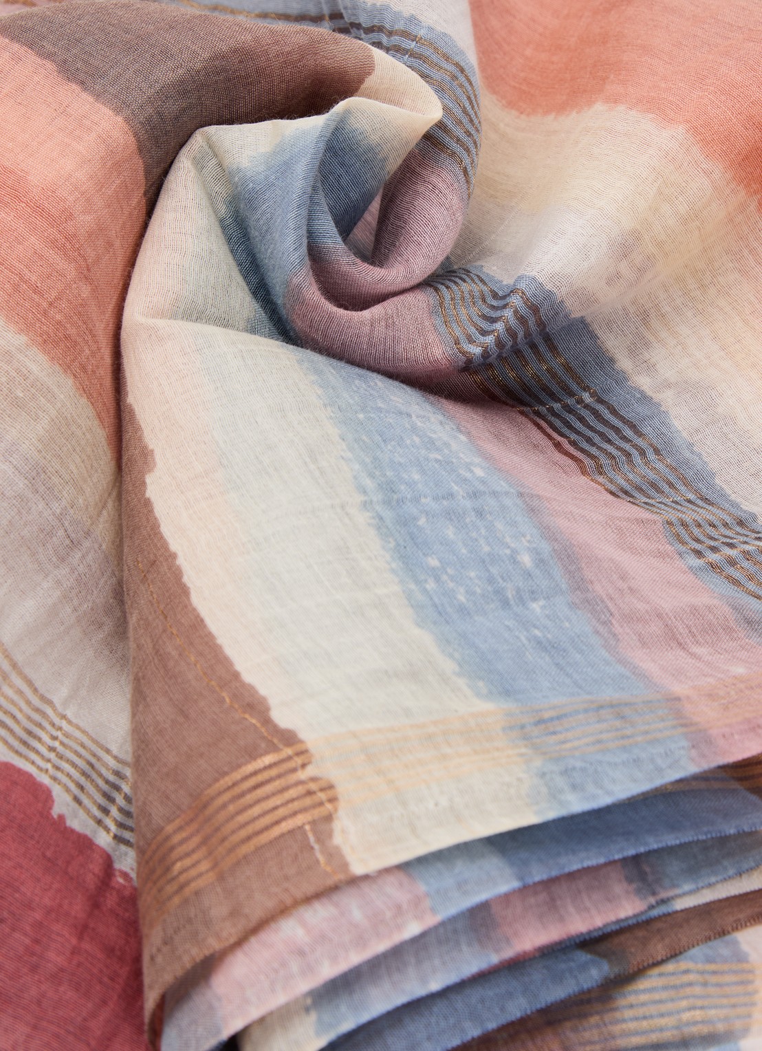 Gerard Darel Dinahe sjaal 70 x 180 cm  - detail 2 blauw