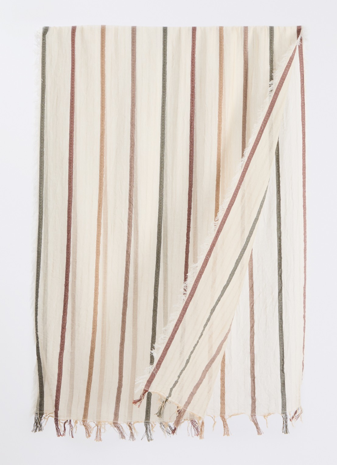 Gerard Darel Dinaia sjaal met streepprint 180 x 70 cm - detail 2 zand