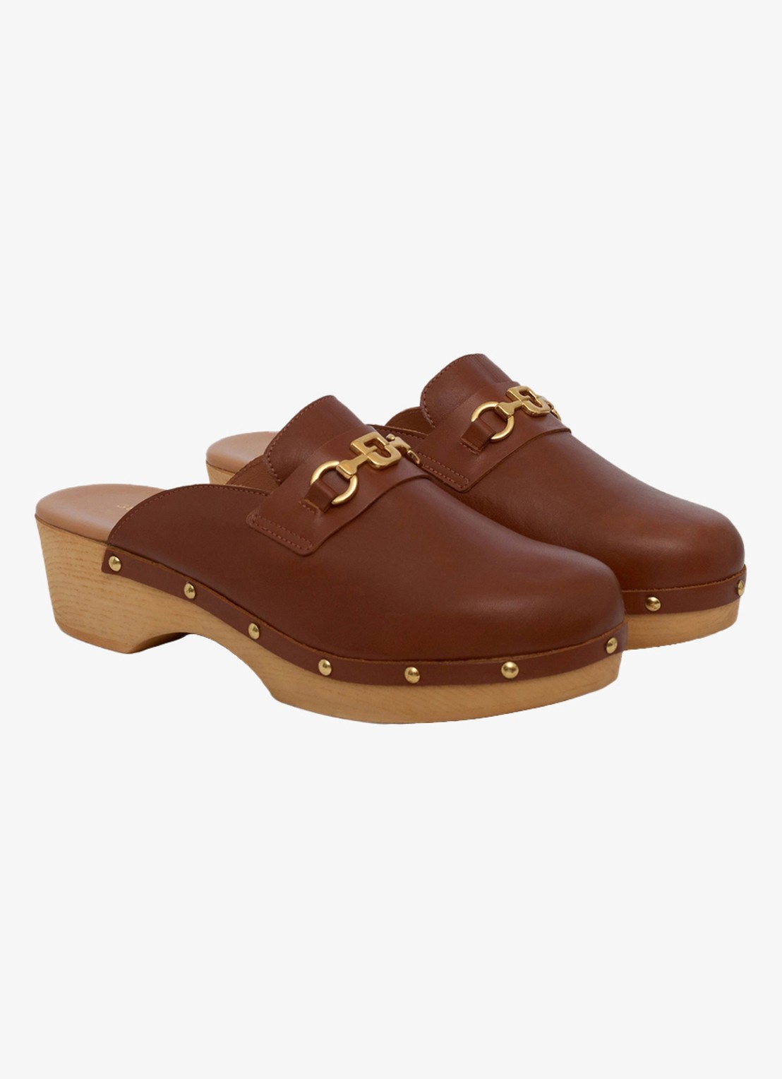 Gerard Darel Elena muiltje van leer - detail 2 cognac
