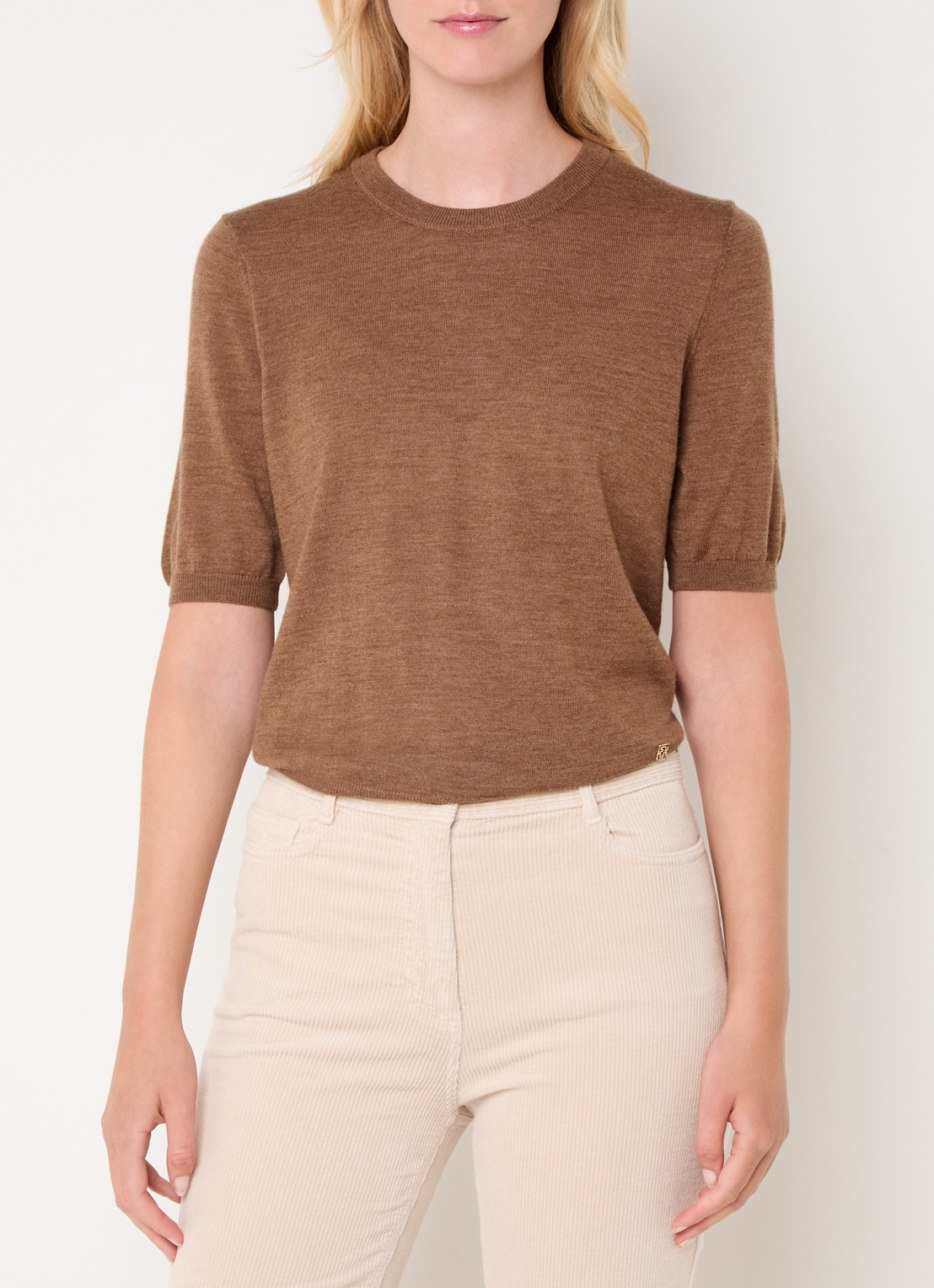 Gerard Darel Elsa fijngebreide top van merino wol - detail 4 camel