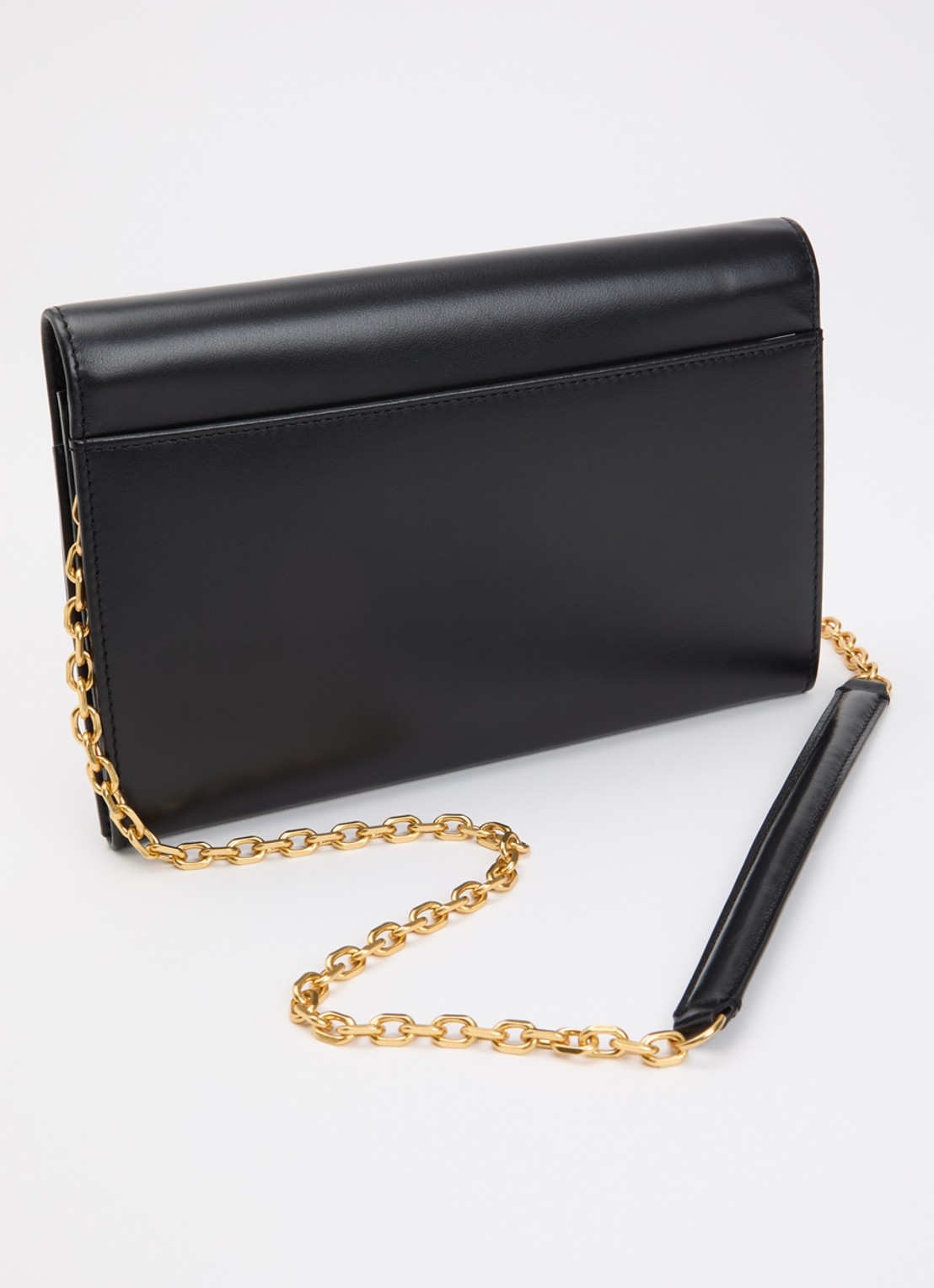 Gerard Darel Enveloppe clutch van leer met afneembare schouderriem - achterkant 4 zwart